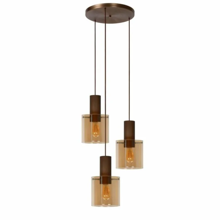 Suspension Lucide TOLEDO Cuivre, 3 lumières