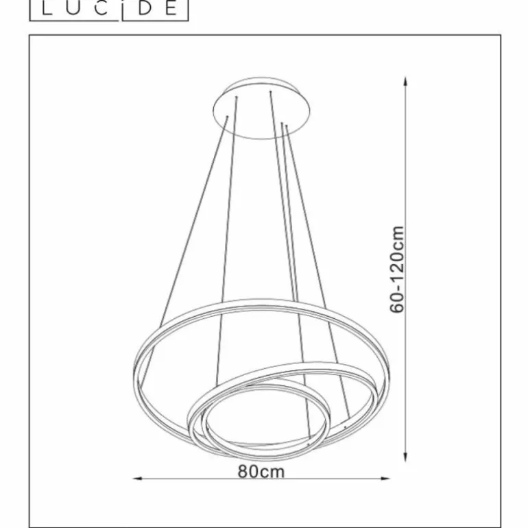 Suspension Lucide TRINITI LED Noir, 1 lumière