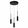 Suspension Lucide TUBULE LED Noir, 3 lumières