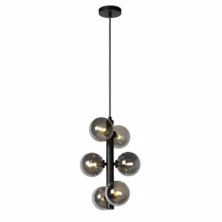 Suspension Lucide TYCHO Noir, 6 lumières