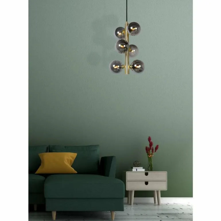 Suspension Lucide TYCHO Or, 6 lumières