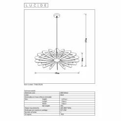 Suspension Lucide ZIDANE Noir, 1 lumière