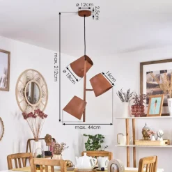 Suspension Lungre Rouille, 3 lumières