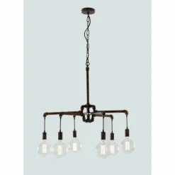 Suspension Lutec AMACORD Brun, 6 lumières