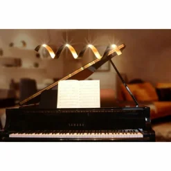 Suspension Lutec HELIX Or, Noir, 4 lumières