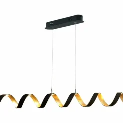 Suspension Lutec HELIX Or, Noir, 6 lumières