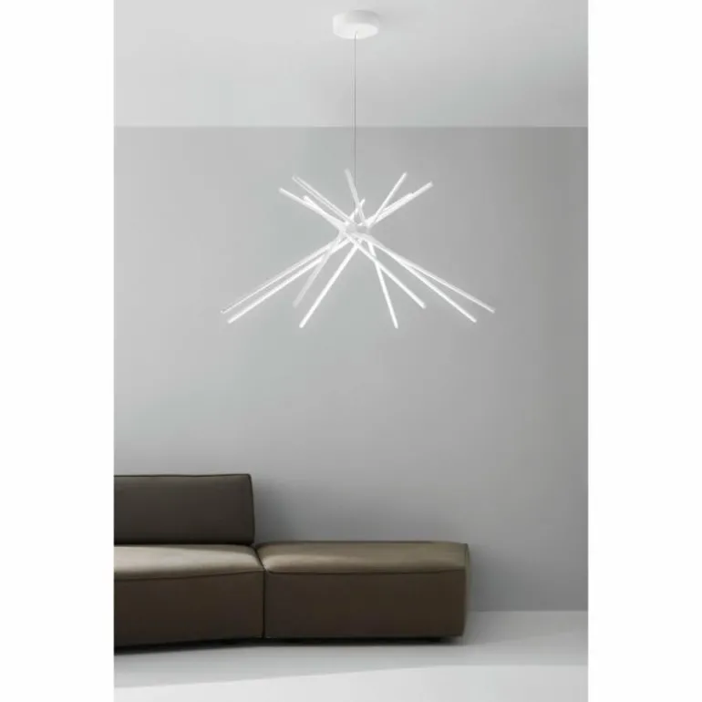 Suspension Lutec SHANGHAI LED Blanc, 8 lumières