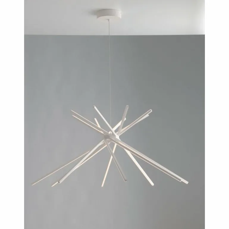 Suspension Lutec SHANGHAI LED Blanc, 8 lumières