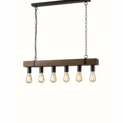 Suspension Lutec Texas Brun, 6 lumières