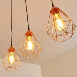 Suspension Lyssons Noir, 3 lumières