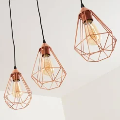 Suspension Lyssons Noir, 3 lumières