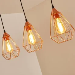 Suspension Lyssons Noir, 3 lumières