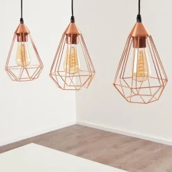 Suspension Lyssons Noir, 3 lumières