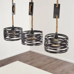 Suspension Macatawa Brun, Noir, 3 lumières