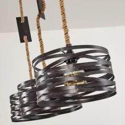 Suspension Macatawa Brun, Noir, 3 lumières