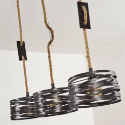 Suspension Macatawa Brun, Noir, 3 lumières