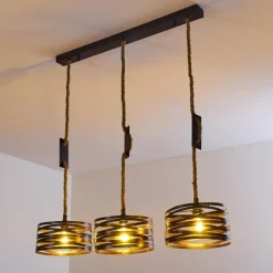 Suspension Macatawa Brun, Noir, 3 lumières