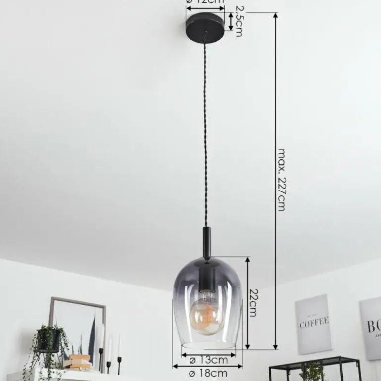 Suspension Magnano Noir, 1 lumière