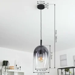 Suspension Magnano Noir, 1 lumière