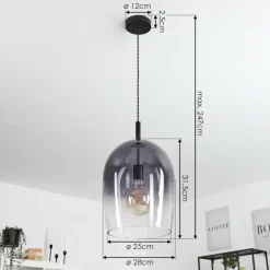 Suspension Magnano Noir, 1 lumière