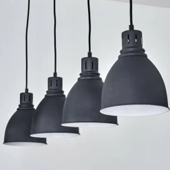 Suspension Malabe Bois foncé, Noir, 4 lumières