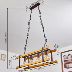 Suspension Maladera Rouille, 4 lumières
