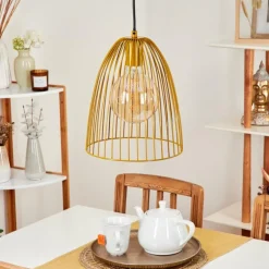 Suspension Malette Jaune, 1 lumière