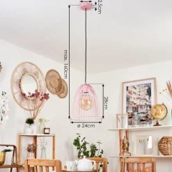 Suspension Malette Rose, 1 lumière