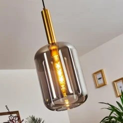 Suspension Maliali Gris, Laiton, 1 lumière