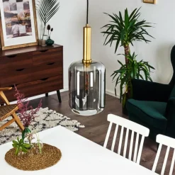 Suspension Maliali Gris, Laiton, 1 lumière