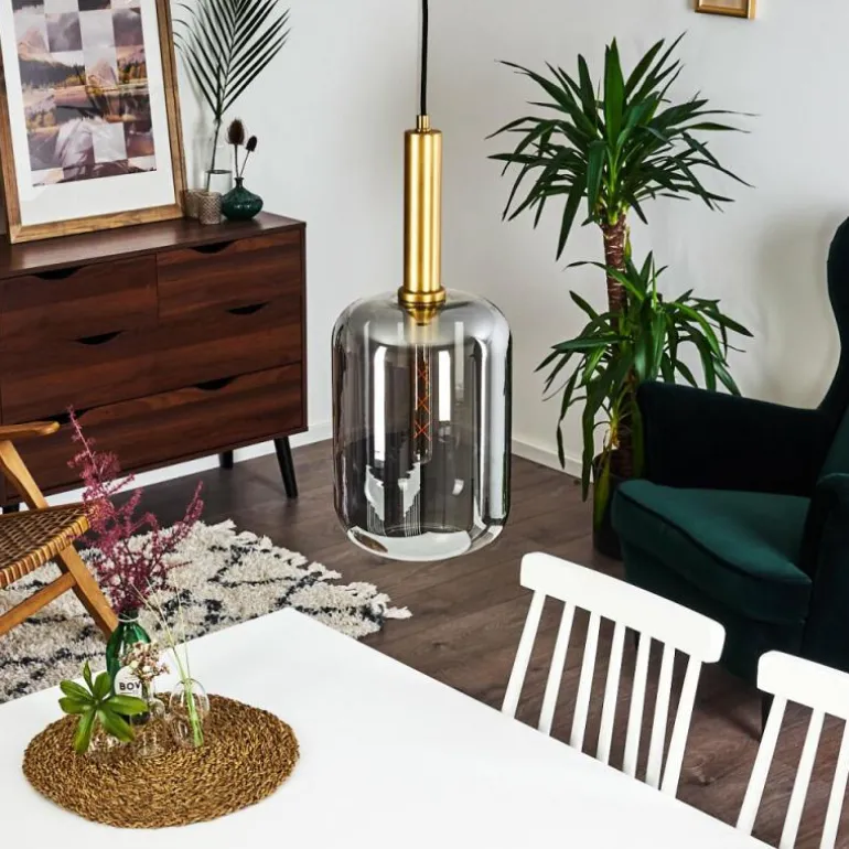 Suspension Maliali Gris, Laiton, 1 lumière