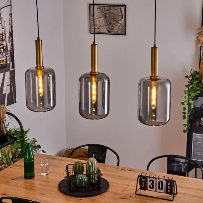 Suspension Maliali Laiton, Noir, 3 lumières