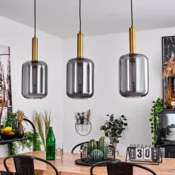 Suspension Maliali Laiton, Noir, 3 lumières