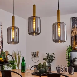 Suspension Maliali Laiton, Noir, 3 lumières