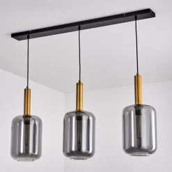 Suspension Maliali Laiton, Noir, 3 lumières