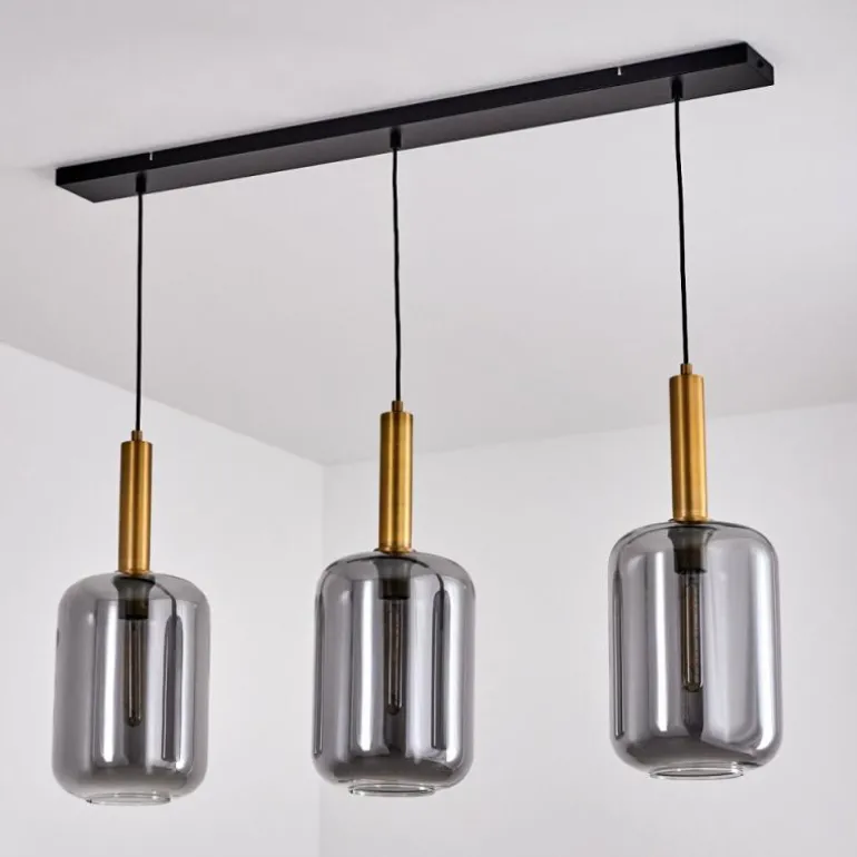 Suspension Maliali Laiton, Noir, 3 lumières