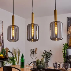 Suspension Maliali Laiton, Noir, 3 lumières