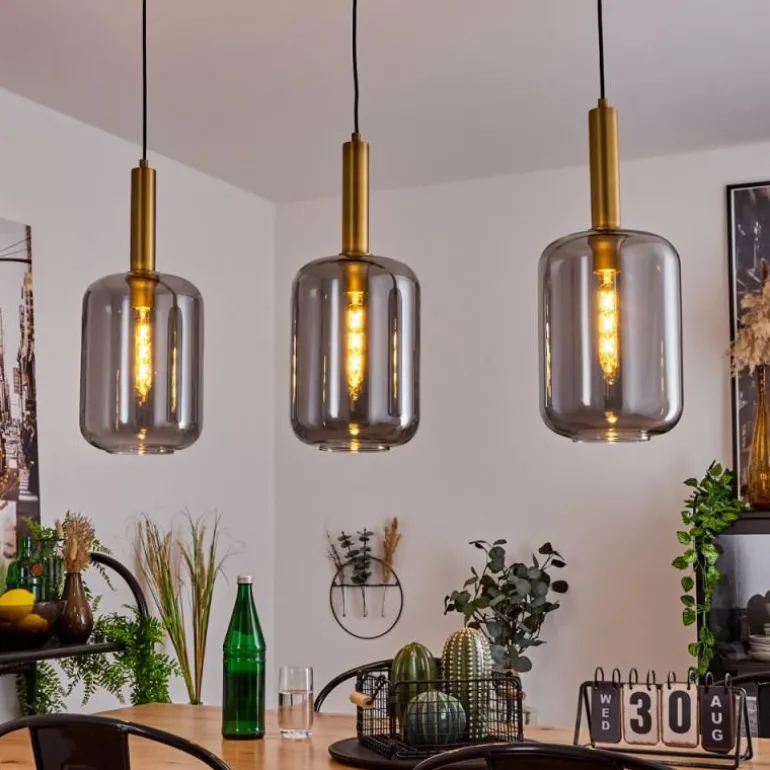 Suspension Maliali Laiton, Noir, 3 lumières