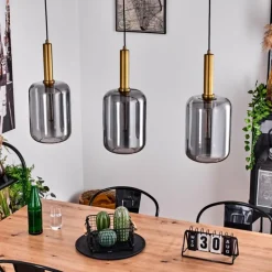 Suspension Maliali Laiton, Noir, 3 lumières