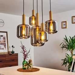 Suspension Maliali Or, Laiton, Noir, 5 lumières