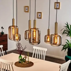 Suspension Maliali Or, Laiton, Noir, 6 lumières