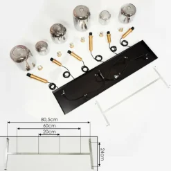 Suspension Maliali Or, Laiton, Noir, 6 lumières