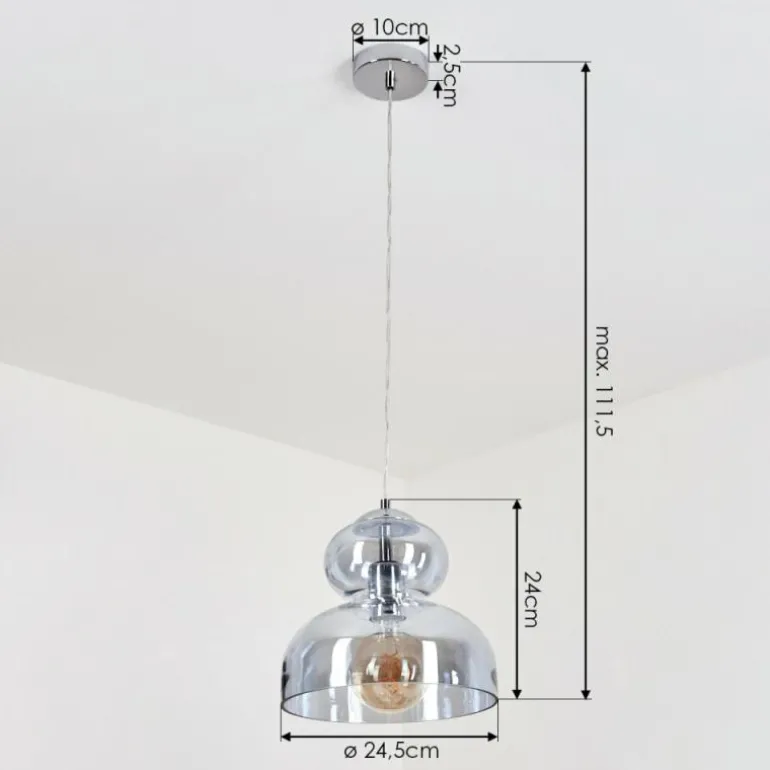 Suspension Malvaglia Chrome, 1 lumière