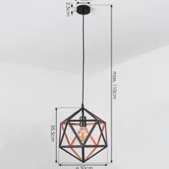 Suspension Mamonal Noir, 1 lumière