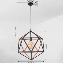 Suspension Mamonal Noir, 1 lumière