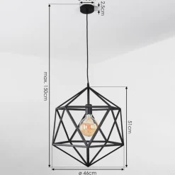 Suspension Mamonal Noir, 1 lumière