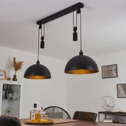 Suspension Manacales Noir, 2 lumières