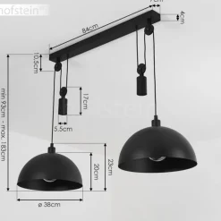 Suspension Manacales Noir, 2 lumières