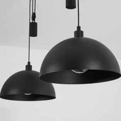 Suspension Manacales Noir, 2 lumières