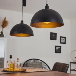 Suspension Manacales Noir, 2 lumières